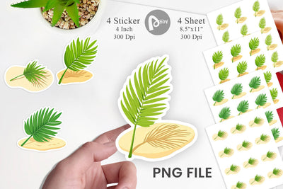 Palm Leaf Sticker Sublimation artnoy 