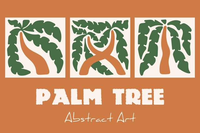 Palm Tree Abstract Art JPF PNG EPS Sublimation Rin Green 