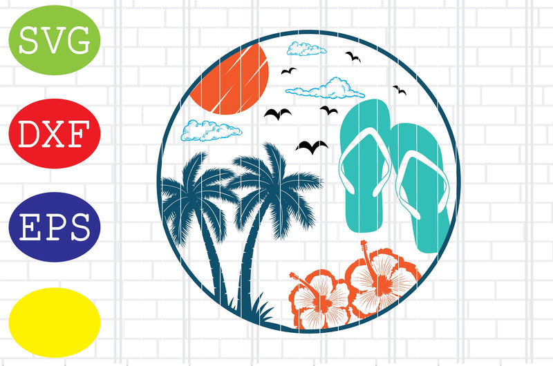 Palm Tree Circle Svg, Jpg, Eps, Dxf Files SVG DigitalSvgFiles 