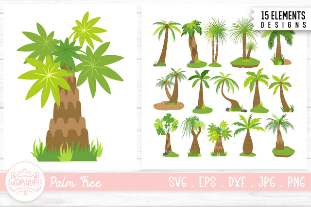 Palm Tree Clipart Bundle SVG dapiyupi store 