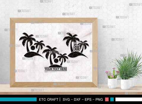 Palm Tree Monogram, Palm Tree Silhouette, Palm Tree SVG, Palm Svg, Summer Svg, Beach Tree Svg, Vacation Svg, SB00524 SVG ETC Craft 