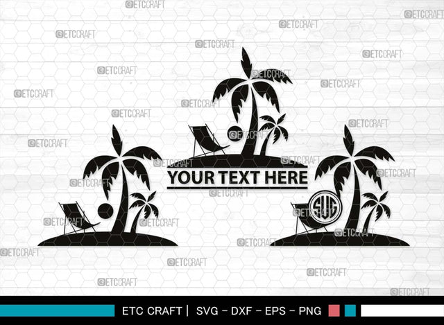 Palm Tree Monogram, Palm Tree Silhouette, Palm Tree SVG, Palm Svg, Summer Svg, Beach Tree Svg, Vacation Svg, SB00524 SVG ETC Craft 