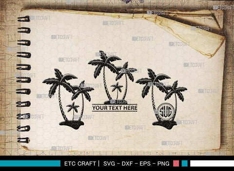 Palm Tree Monogram, Palm Tree Silhouette, Palm Tree SVG, Palm Svg, Summer Svg, Beach Tree Svg, Vacation Svg, SB00524 SVG ETC Craft 