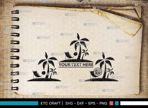 Palm Tree Monogram, Palm Tree Silhouette, Palm Tree SVG, Palm Svg, Summer Svg, Beach Tree Svg, Vacation Svg, SB00524 SVG ETC Craft 