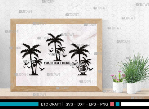 Palm Tree Monogram, Palm Tree Silhouette, Palm Tree SVG, Palm Svg, Summer Svg, Beach Tree Svg, Vacation Svg, SB00524 SVG ETC Craft 