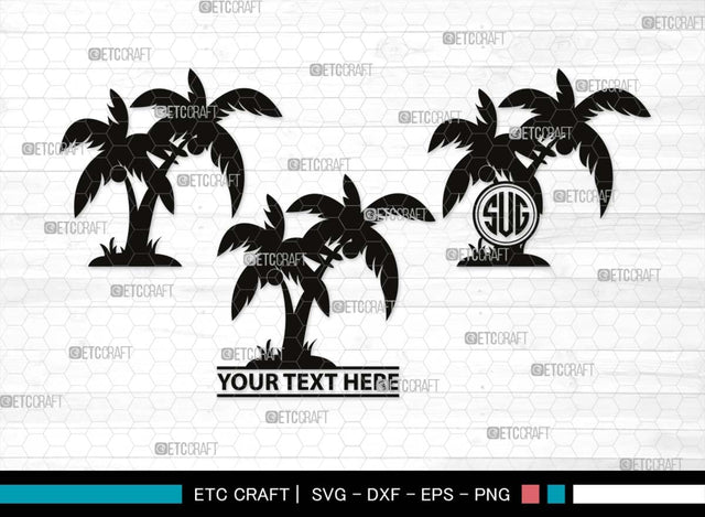 Palm Tree Monogram, Palm Tree Silhouette, Palm Tree SVG, Palm Svg, Summer Svg, Beach Tree Svg, Vacation Svg, SB00524 SVG ETC Craft 