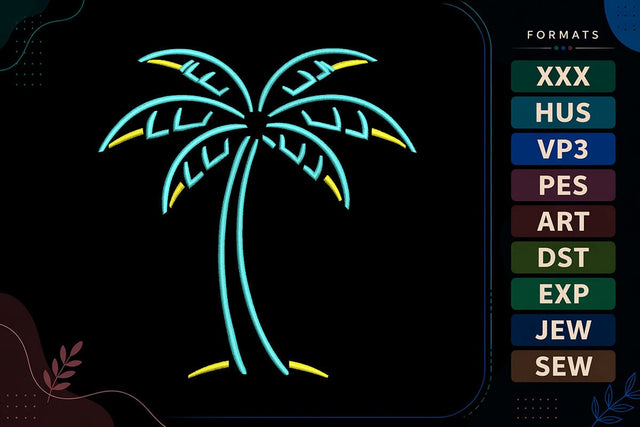 Palm Tree Summer Tropical Beach Embroidery Design Embroidery/Applique DESIGNS sg embroidery 