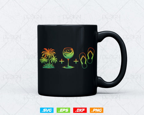 Palm Tree Wine Glass Flip Flop Summer Wine Lovers Svg Png Files, Girls summer stickers cricut, Summer t-shirt design svg files for cricut SVG DesignDestine 