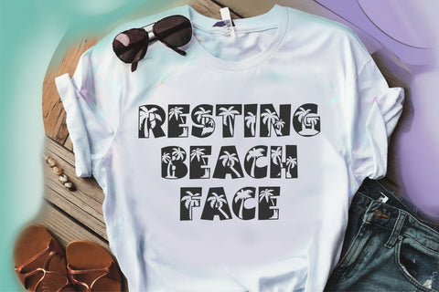 Palm Trees Font - Tropical Beach Summer Font SVG TonisArtStudio 