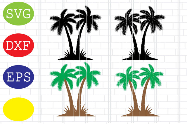 Palm Trees Svg, Jpg, Eps, Dxf Files SVG DigitalSvgFiles 