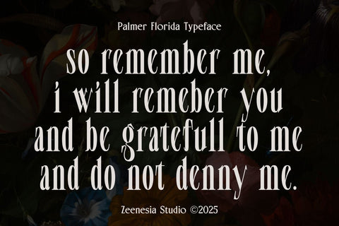 Palmer Florida Font Zeenesia Std 