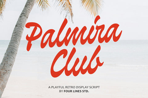 Palmira Club – A Playful Retro Display Script Font Four Lines Std. 