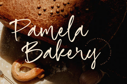 Pamela Bakery - Stylish Handwriting Script Font Font Timur type 