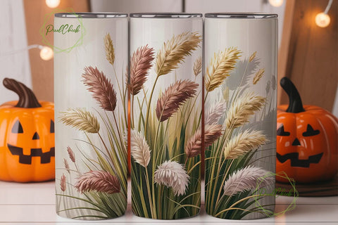 Pampas Grass 20oz Tumbler Wrap Sublimation PixelChick 
