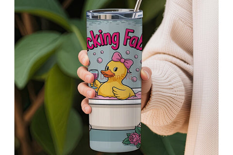 Pampered Duck 20oz Tumbler Wrap Sublimation DesignSVG 