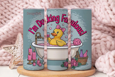 Pampered Duck 20oz Tumbler Wrap Sublimation DesignSVG 