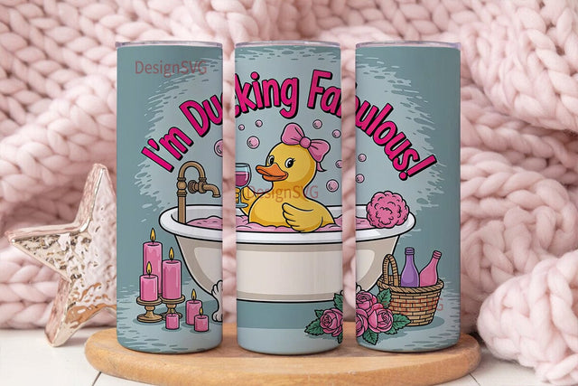 Pampered Duck 20oz Tumbler Wrap Sublimation DesignSVG 