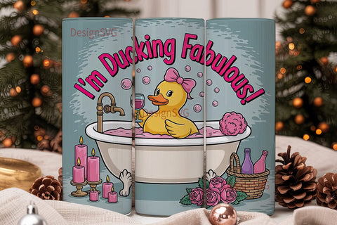 Pampered Duck 20oz Tumbler Wrap Sublimation DesignSVG 