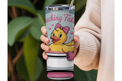 Pampered Duck 20oz Tumbler Wrap Sublimation DesignSVG 