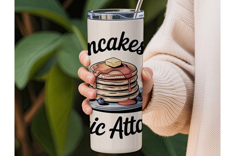 Pancakes & Panic Attacks Tumbler Wrap Sublimation DesignSVG 