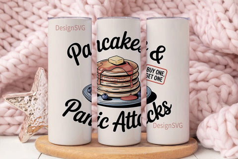 Pancakes & Panic Attacks Tumbler Wrap Sublimation DesignSVG 