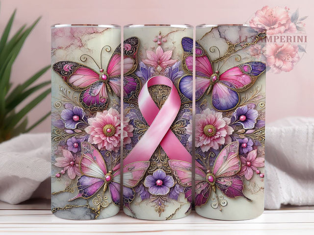 Pancreatic Cancer Pink Ribbon 20oz Tumbler, Pink Ribbon Drinkware, 20oz Sublimation Tumbler, Cancer Awareness Tumbler, Support Cancer Fighters, Custom Pink Ribbon Tumbler Sublimation Li Zamperini 