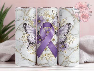 Pancreatic Cancer Purple Ribbon 20oz Tumbler, 20oz Sublimation Tumbler, Purple Ribbon Tumbler, Support Cancer Patients, Custom Awareness Tumbler, Pancreatic Awarenes Sublimation Li Zamperini 