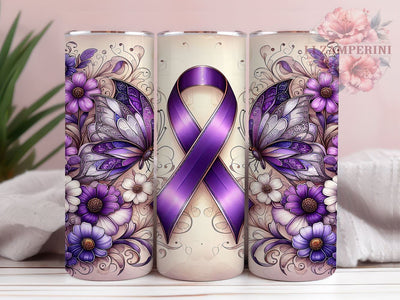 Pancreatic Cancer Purple Ribbon 20oz Tumbler, 20oz Sublimation Tumbler, Purple Ribbon Tumbler, Support Cancer Patients, Custom Awareness Tumbler, Pancreatic Awarenes Sublimation Li Zamperini 