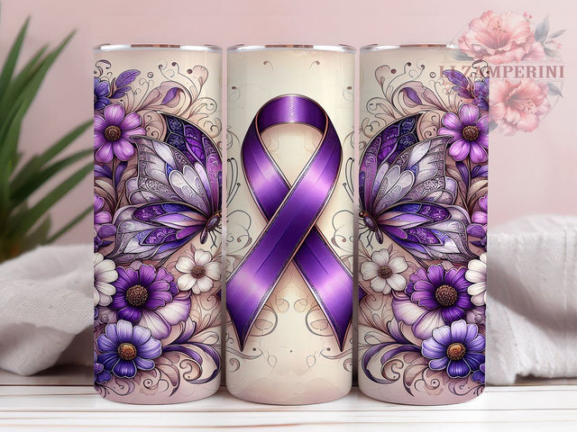 Pancreatic Cancer Purple Ribbon 20oz Tumbler, 20oz Sublimation Tumbler, Purple Ribbon Tumbler, Support Cancer Patients, Custom Awareness Tumbler, Pancreatic Awarenes Sublimation Li Zamperini 