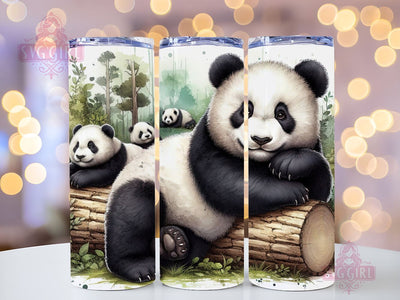 Panda 20oz Tumbler Wrap PNG, Panda Sublimation, Sublimation Design, Instant Digital Download Sublimation SvggirlplusArt 