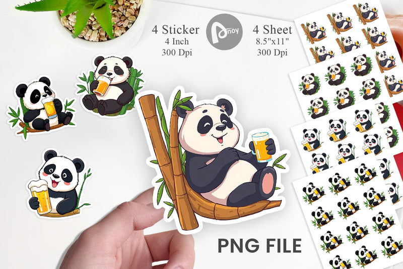 Panda Beer Day Sticker Sublimation artnoy 