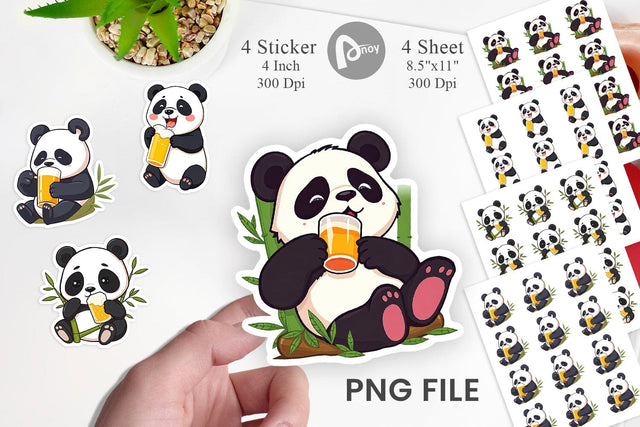 Panda Beer Day Sticker Sublimation artnoy 