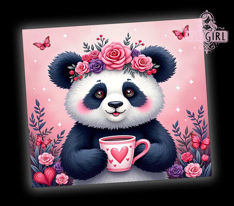 Panda Bubble Tea Cute Animal Boba Asian Tumbler, Bubble Tea Drinkware, 20oz Sublimation Wrap, Cute Animal Cup, Boba Tea Gift, Asian Inspired Tumbler, Whimsical Panda Decor Sublimation SvggirlplusArt 