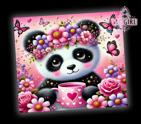 Panda Bubble Tea Cute Animal Boba Asian Tumbler, Bubble Tea Drinkware, 20oz Sublimation Wrap, Cute Animal Cup, Boba Tea Gift, Asian Inspired Tumbler, Whimsical Panda Decor Sublimation SvggirlplusArt 