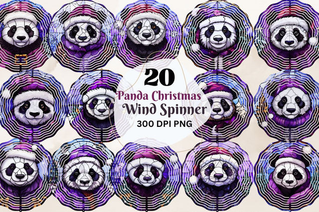 Panda Christmas Wind Spinner Sublimation Regulrcrative 