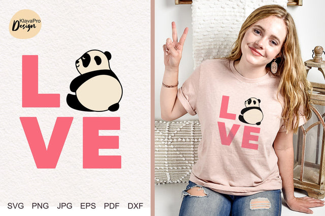 Panda Love SVG | Panda layered cut file SVG Klava P 