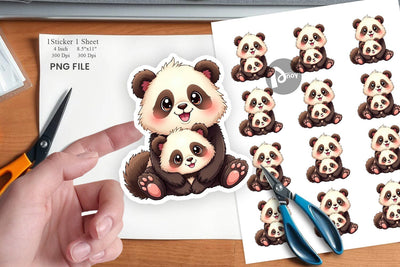 Panda Mother's Day Sticker Sublimation artnoy 