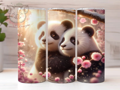 Panda Snowy 20oz Winter Animal Tumbler, Panda Tumbler, Snowy Panda Wrap, Winter Animal Tumbler, Bear Sublimation, Cute Panda Design, Forest Animal Tumbler, Panda Bear Wrap Sublimation Lara' s Designs 