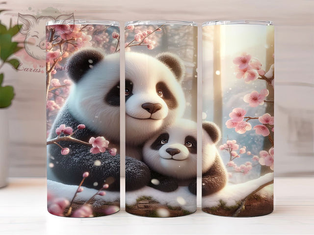 Panda Snowy 20oz Winter Animal Tumbler, Panda Tumbler, Snowy Panda Wrap, Winter Animal Tumbler, Bear Sublimation, Cute Panda Design, Forest Animal Tumbler, Panda Bear Wrap Sublimation Lara' s Designs 