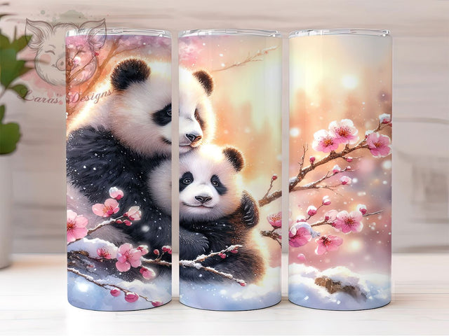 Panda Snowy 20oz Winter Animal Tumbler, Panda Tumbler, Snowy Panda Wrap, Winter Animal Tumbler, Bear Sublimation, Cute Panda Design, Forest Animal Tumbler, Panda Bear Wrap Sublimation Lara' s Designs 