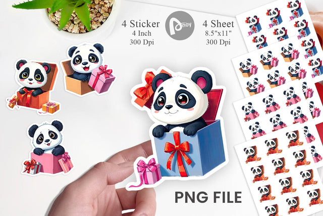 Panda Sticker Gift Sublimation artnoy 