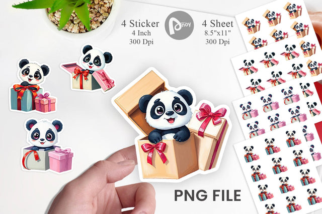 Panda Sticker Gift Sublimation artnoy 