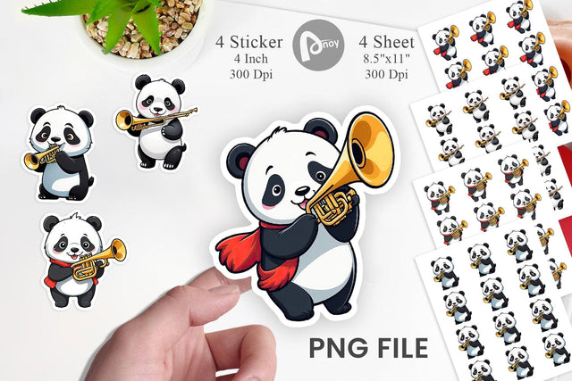 Panda Sticker New Year Sublimation artnoy 