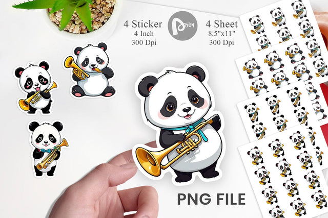 Panda Sticker New Year Sublimation artnoy 