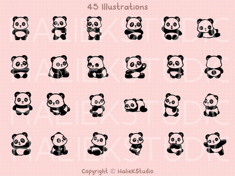 Panda SVG Design Set SVG HalieKStudio 