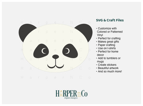 Panda SVG PNG Cut EPS File SVG HarperNCo 