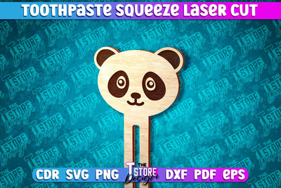 Panda Toothpaste Squeezer Laser Cut | Laser Cut SVG Design SVG The T Store Design 