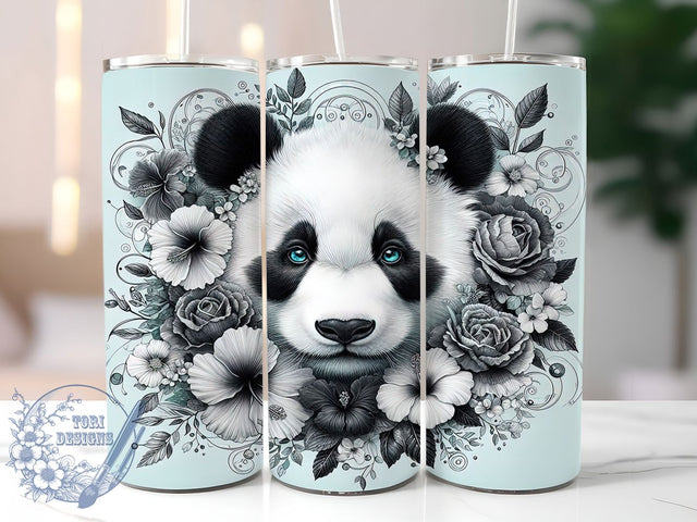 Panda Tropical Jungle Tumbler, Exotic Panda Sublimation Design, Jungle Wildlife Cup Art, 20oz Tropical Tumbler, Whimsical Panda Mug, Stylish Tropical Cup, Cozy Jungle Wrap Sublimation ToriDesigns 