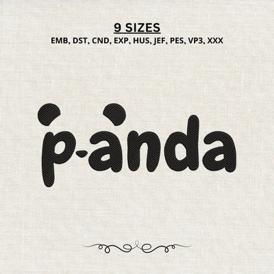 Panda Word Embroidery Design – Cute Panda Face Typography Animal Machine Embroidery File Embroidery/Applique DESIGNS PatternFeed8 