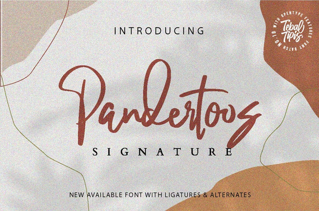 Pandertoos Signature Typeface Font Fadeline Std. 